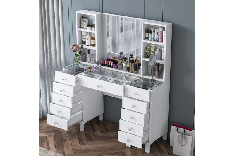 Ceylon Sminkebord 120 cm - Hvit - Møbler - Bord - Sminkebord & toalettbord