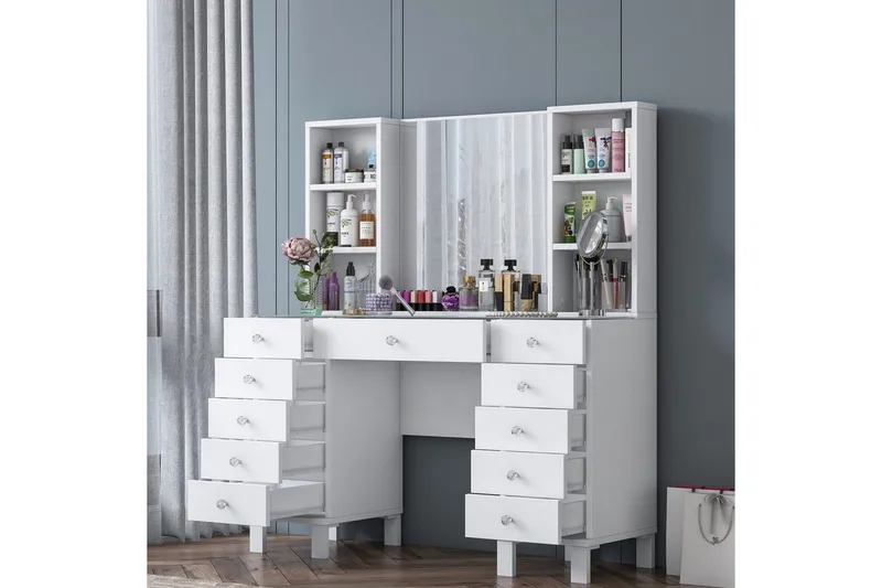 Ceylon Sminkebord 120 cm - Hvit - Møbler - Bord - Sminkebord & toalettbord