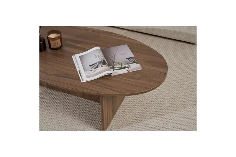 Ceyra Ovalt Sofabord 120 cm i Tre - Brun - Møbler - Bord - Sofabord & salongbord
