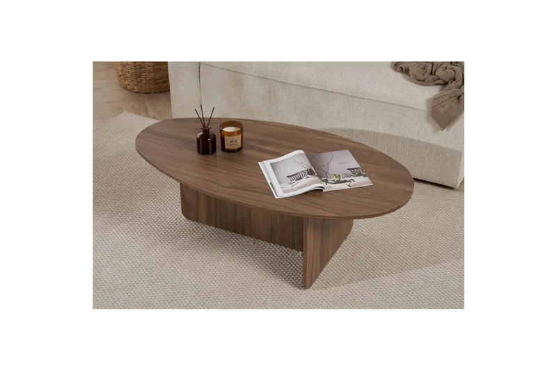 Ceyra Ovalt Sofabord 120 cm i Tre - Brun - Møbler - Bord - Sofabord & salongbord