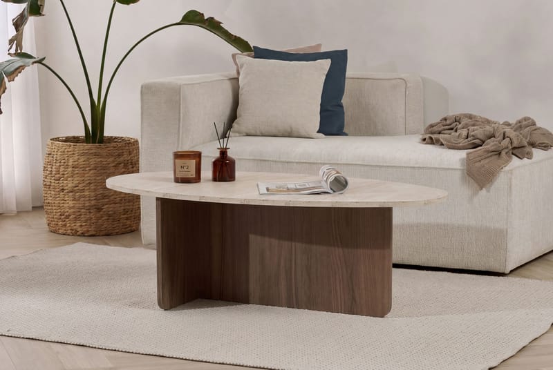 Ceyra Sofabord 120x40x65 cm - Travertine Walnut - Møbler - Bord - Sofabord & salongbord