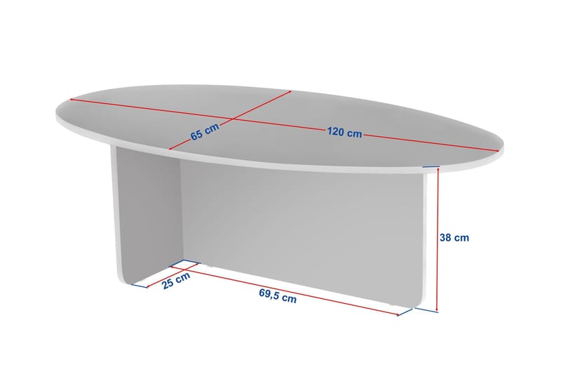 Ceyra Sofabord 120x40x65 cm - Travertine Walnut - Møbler - Bord - Sofabord & salongbord