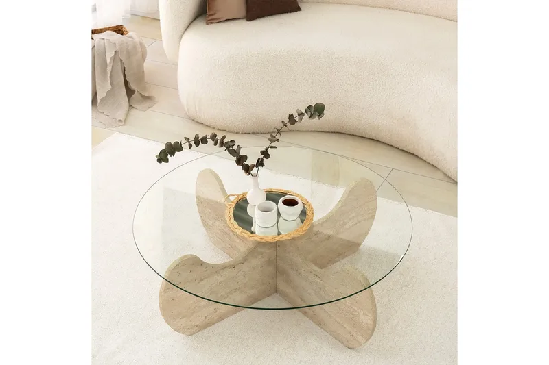 Chaino Sofabord 90 cm - Beige - Møbler - Bord - Sofabord & salongbord