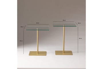 Challur Sofabord 40 cm - Gull/Hvit - Møbler - Bord - Sofabord & salongbord
