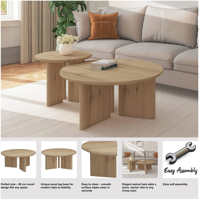 Chatham sofabord rundt 80 cm - Eik - Møbler - Bord - Sofabord & salongbord