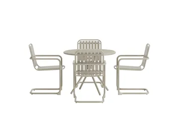 Chios spisegruppe 90 cm med 4 stoler utendørs - Beige - Møbler - Bord - Spisegruppe