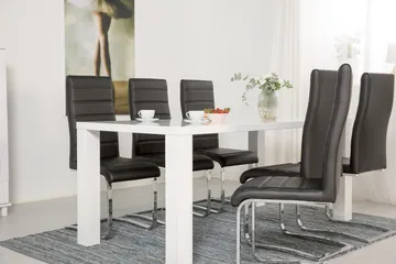 Cibus Spisegruppe med 6 Stoler - Hvit/Svart - Møbler - Bord - Spisegruppe