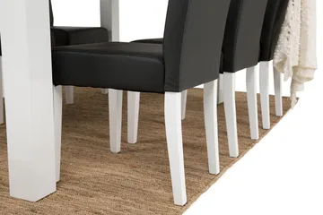 Cibus Spisegruppe med 6 Viktor Stoler - Hvit/Svart PU - Møbler - Bord - Spisegruppe