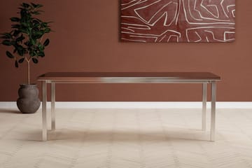 Cilo Stort Rektangulært Spisebord 210 cm i Tre og Metall - Sølv - Møbler - Bord - Spisebord & kjøkkenbord