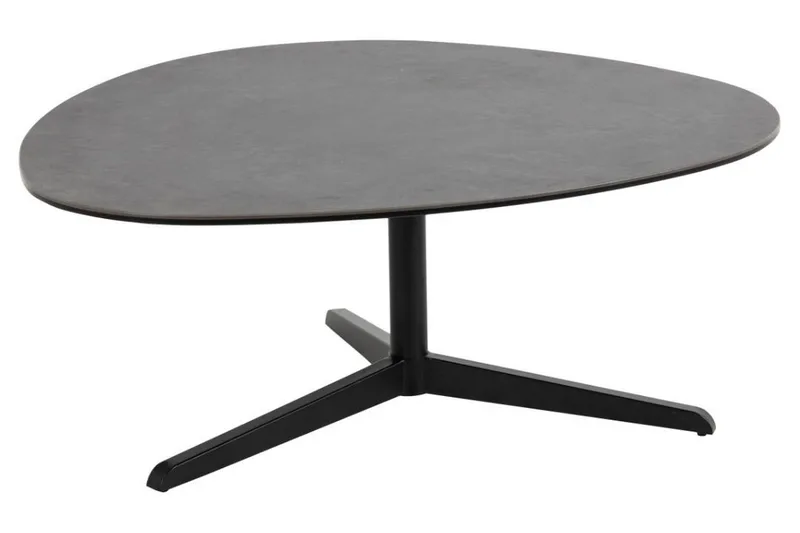 Cimino Ovalt Sofabord 100 cm i Keramikk med Understell i Metall, Mørkegrå