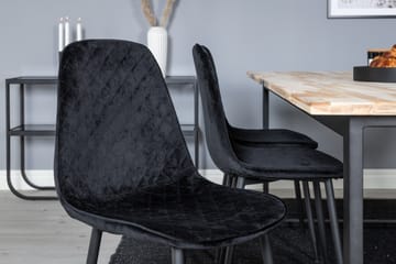 Cirebon Spisegruppe 200 cm Rektangulær med 6 Polar Stoler - Sort - Møbler - Bord - Spisegruppe