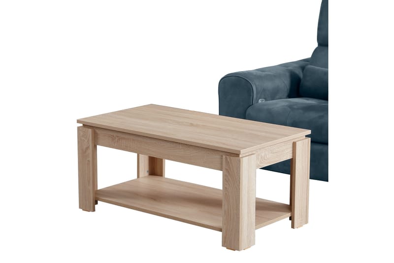 Comfortale Sofabord 104 cm med Oppbevaringshylle - Bok - Møbler - Bord - Sofabord & salongbord