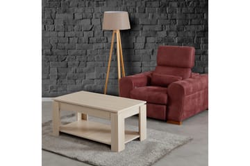 Comfortale Sofabord 104 cm med Oppbevaringshylle - Lyse Eikefarge - Møbler - Bord - Sofabord & salongbord