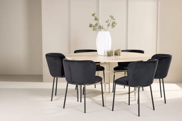 Copenhagen rundt spisebord 140 cm med 6 Edina spisestoler - Møbler - Bord - Spisegruppe