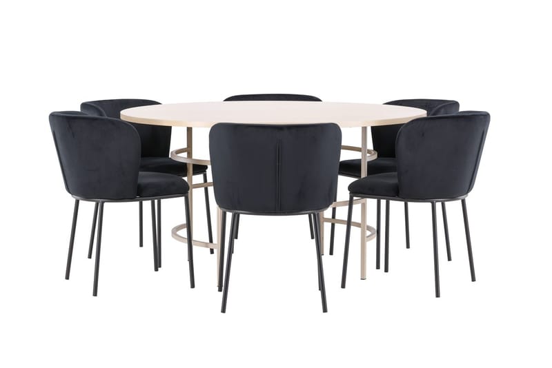 Copenhagen rundt spisebord 140 cm med 6 Edina spisestoler - Møbler - Bord - Spisegruppe