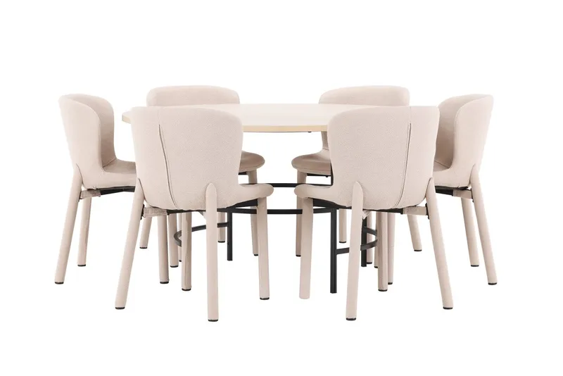 Copenhagen spisebord 140 cm rundt med 6 Astoria spisestoler