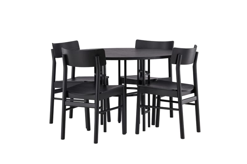 Copenhagen Spisegruppe + 4 stoler Rektangulær - Svart - Møbler - Bord - Spisegruppe