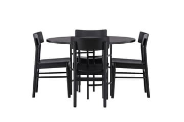 Copenhagen Spisegruppe + 4 stoler Rektangulær - Svart - Møbler - Bord - Spisegruppe