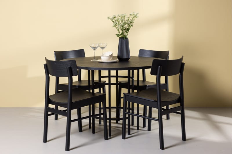 Copenhagen Spisegruppe + 4 stoler Rektangulær - Svart - Møbler - Bord - Spisegruppe