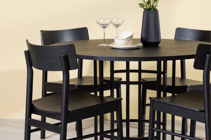 Copenhagen Spisegruppe + 4 stoler Rektangulær - Svart - Møbler - Bord - Spisegruppe