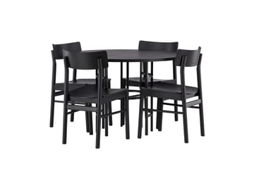 Copenhagen Spisegruppe + 4 stoler Rektangulær - Svart - Møbler - Bord - Spisegruppe