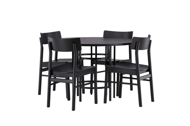 Copenhagen Spisegruppe + 4 stoler Rektangulær - Svart - Møbler - Bord - Spisegruppe