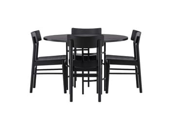 Copenhagen Spisegruppe + 4 stoler Rektangulær - Svart - Møbler - Bord - Spisegruppe