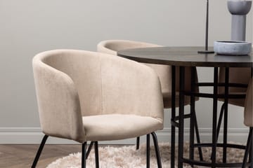 Copenhagen spisegruppe 115 cm rund med 4 Berit stoler - Beige - Møbler - Bord - Spisegruppe