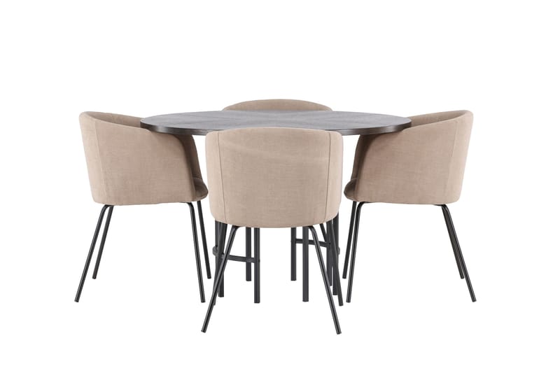 Copenhagen spisegruppe 115 cm rund med 4 Berit stoler, Beige