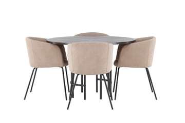 Copenhagen spisegruppe 115 cm rund med 4 Berit stoler - Beige - Møbler - Bord - Spisegruppe