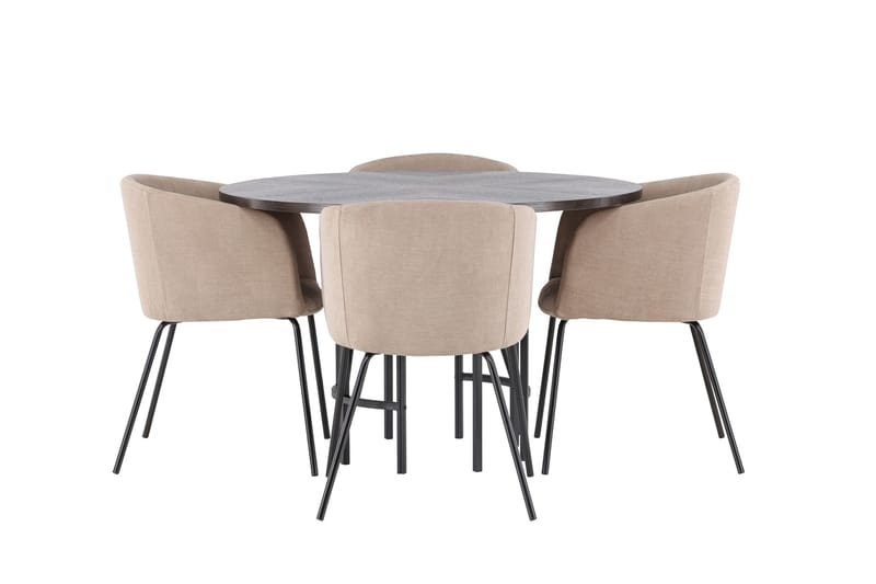 Copenhagen spisegruppe 115 cm rund med 4 Berit stoler - Beige - Møbler - Bord - Spisegruppe