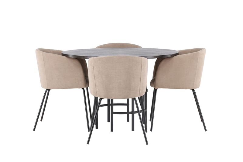 Copenhagen spisegruppe 115 cm rund med 4 Berit stoler - Beige - Møbler - Bord - Spisegruppe