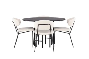 Copenhagen Spisegruppe 115 cm Rund med 4 Chico Stoler - Sort - Møbler - Bord - Spisegruppe