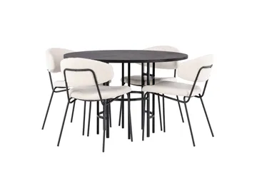 Copenhagen Spisegruppe 115 cm Rund med 4 Chico Stoler - Sort - Møbler - Bord - Spisegruppe