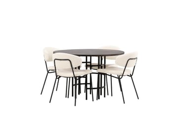 Copenhagen spisegruppe 115 cm rund med 4 Chico stoler - Svart - Møbler - Bord - Spisegruppe