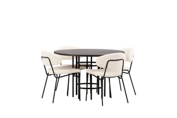 Copenhagen spisegruppe 115 cm rund med 4 Chico stoler - Svart - Møbler - Bord - Spisegruppe