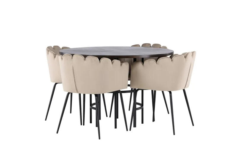Copenhagen Spisegruppe 115 cm Rund med 4 Limhamn Stoler - Beige - Møbler - Bord - Spisegruppe