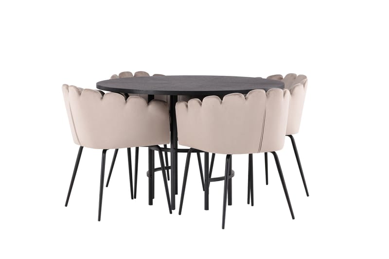 Copenhagen Spisegruppe 115 cm Rund med 4 Limhamn Stoler - Beige - Møbler - Bord - Spisegruppe