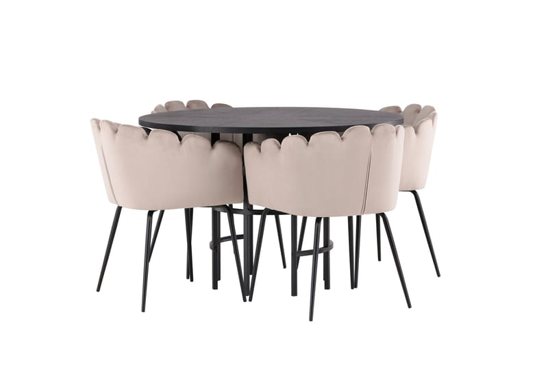 Copenhagen Spisegruppe 115 cm Rund med 4 Limhamn Stoler - Beige - Møbler - Bord - Spisegruppe
