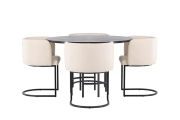 Copenhagen Spisegruppe 115 cm Rund med 4 Simrishman Stoler - Beige - Møbler - Bord - Spisegruppe