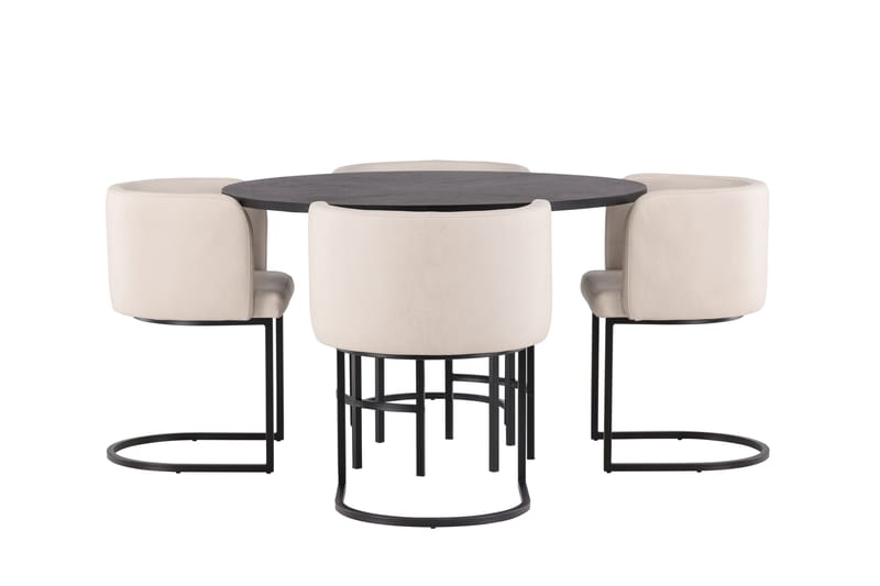 Copenhagen Spisegruppe 115 cm Rund med 4 Simrishman Stoler - Beige - Møbler - Bord - Spisegruppe