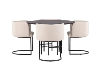 Copenhagen Spisegruppe 115 cm Rund med 4 Simrishman Stoler - Beige - Møbler - Bord - Spisegruppe