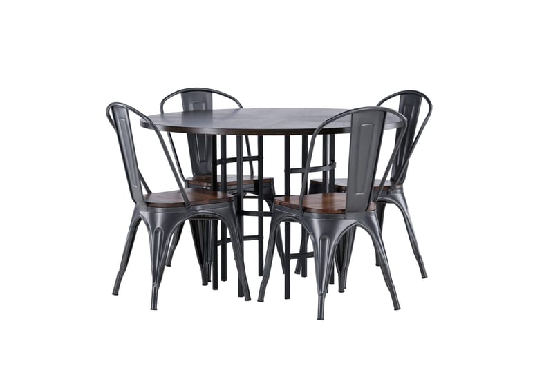 Copenhagen spisegruppe 115 cm rund med 4 Tempe stoler - Mokka - Møbler - Bord - Spisegruppe