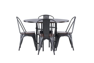 Copenhagen spisegruppe 115 cm rund med 4 Tempe stoler - Mokka - Møbler - Bord - Spisegruppe