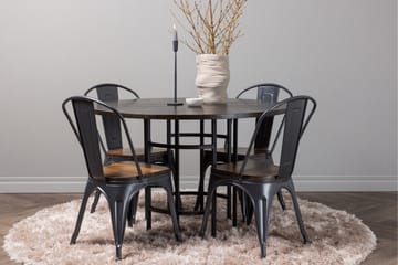 Copenhagen spisegruppe 115 cm rund med 4 Tempe stoler - Mokka - Møbler - Bord - Spisegruppe