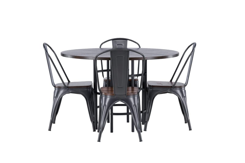 Copenhagen spisegruppe 115 cm rund med 4 Tempe stoler - Mokka - Møbler - Bord - Spisegruppe