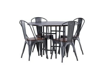 Copenhagen spisegruppe 115 cm rund med 4 Tempe stoler - Mokka - Møbler - Bord - Spisegruppe