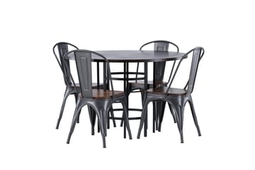 Copenhagen spisegruppe 115 cm rund med 4 Tempe stoler - Mokka - Møbler - Bord - Spisegruppe