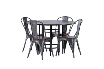 Copenhagen spisegruppe 115 cm rund med 4 Tempe stoler - Mokka - Møbler - Bord - Spisegruppe
