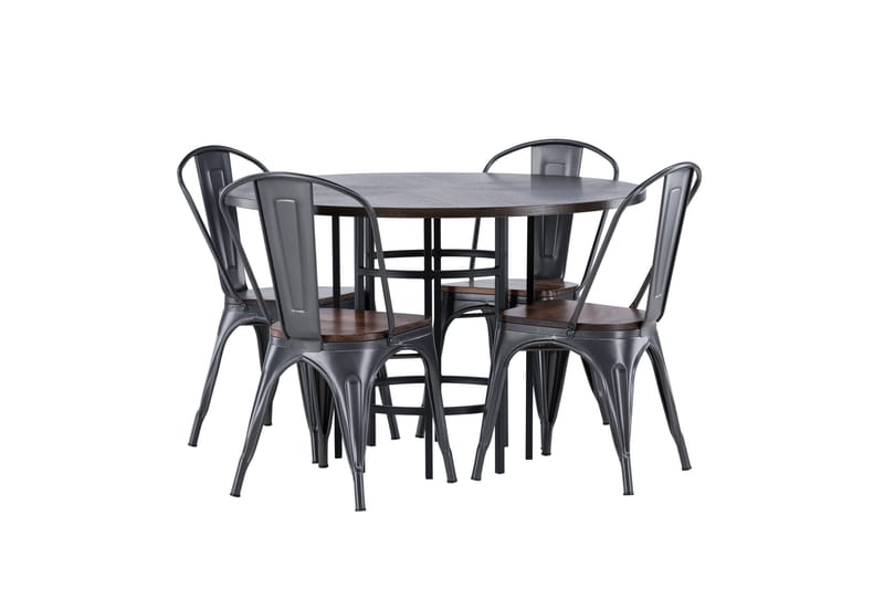 Copenhagen spisegruppe 115 cm rund med 4 Tempe stoler - Mokka - Møbler - Bord - Spisegruppe